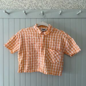 Kids Orange Checkered Shirt by American Eagle Outfitters